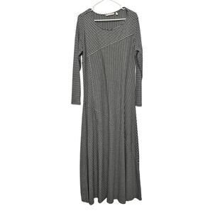 SOFT SURROUNDINGS Women's size L Ryley Striped Knit Asymmetrical Maxi Dress